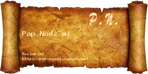 Pap Noémi névjegykártya